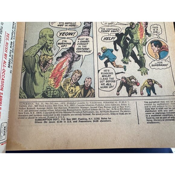 DC Comics Superman #263 April 1973 The Man Of Molten Steel Bagged Boarded - Picture 3 of 5